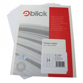 Blick Labels Multi A4 65mm x 34mm 24 Labels Per Sheet 25 Sheets