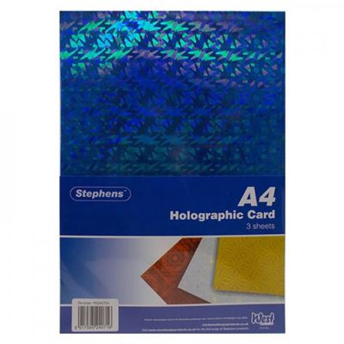 Stephens Card Holographic 220gsm 3 Sheets