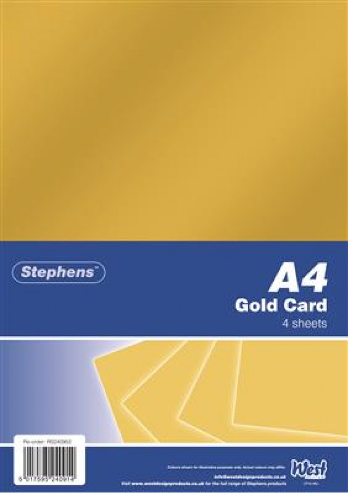 Stephens Card Gold 220gsm 4 Sheets