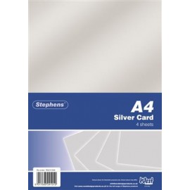 Stephens Card Silver 220gsm 4 Sheets