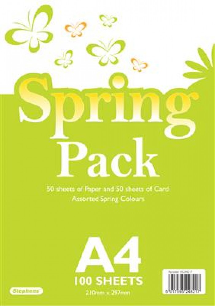 Stephens Card / Paper Pack Spring A4 50 Sheets Paper/50 Card