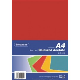 Film Assorted Colours A4 180µm 5 Sheets