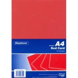 Stephens Card Red A4 210gsm 10 Sheets
