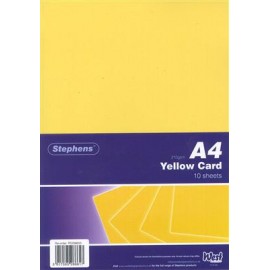 Stephens Card Yellow A4 210gsm 10 Sheets