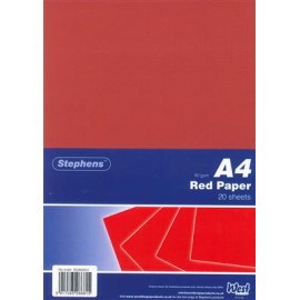 Stephens Paper Red A4 80gsm 20 Sheets