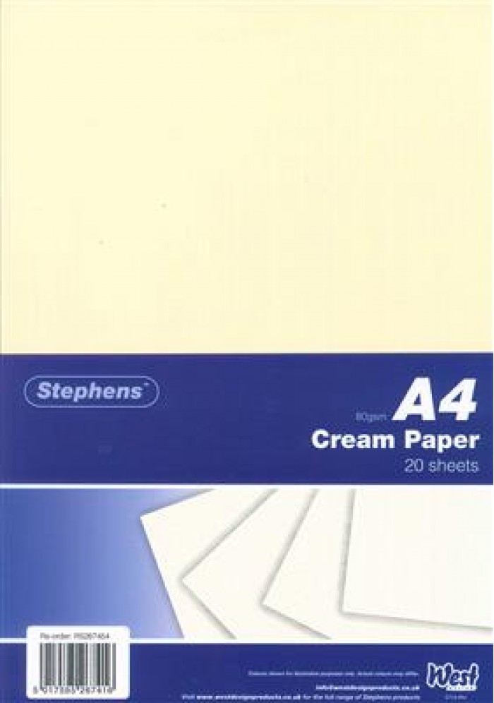 Stephens Card Cream A4 210gsm 10 Sheets