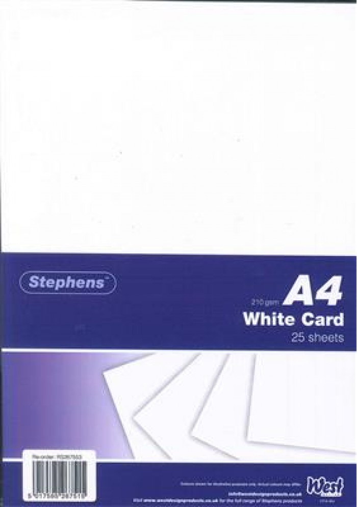 Stephens Card White A4 210gsm 25 Sheets