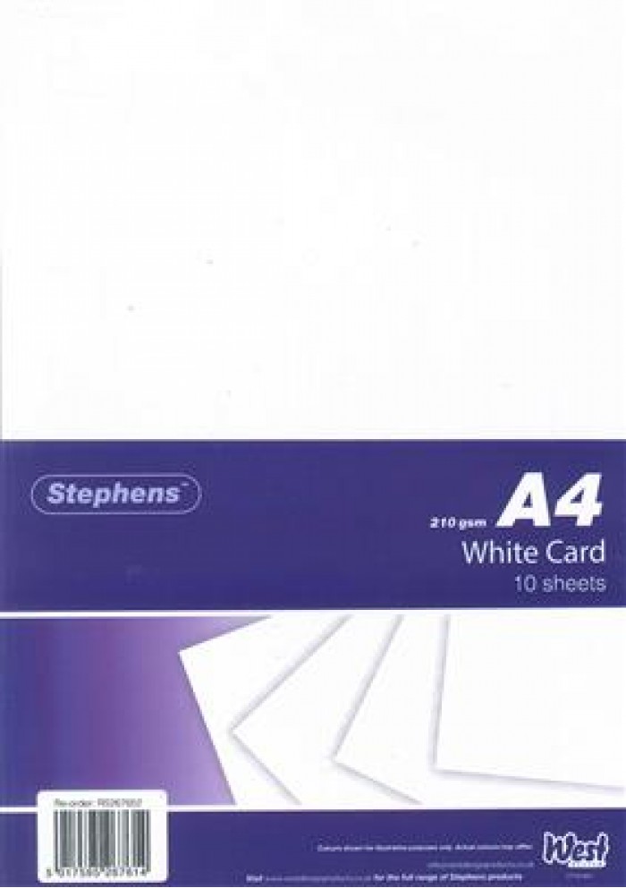 Stephens Card White A4 210gsm 10 Sheets