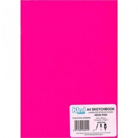 West Sketchbook Laminated Neon Pink A4 140gsm 40 Pages