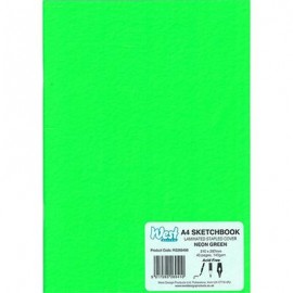 West Sketchbook Laminated Neon Green A4 140gsm 40 Pages