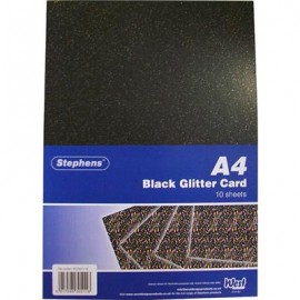 Stephens Board Glitter Black A4 220gsm 10 Sheets