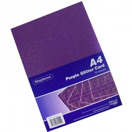 Stephens Board Glitter Purple A4 220gsm 10 Sheets