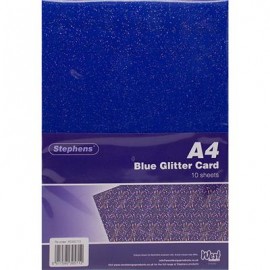 Stephens Board Glitter Blue A4 220gsm 10 Sheets
