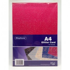 Stephens Board Glitter Pink A4 220gsm 10 Sheets