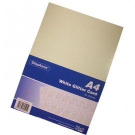 Stephens Board Glitter White A4 220gsm 10 Sheets