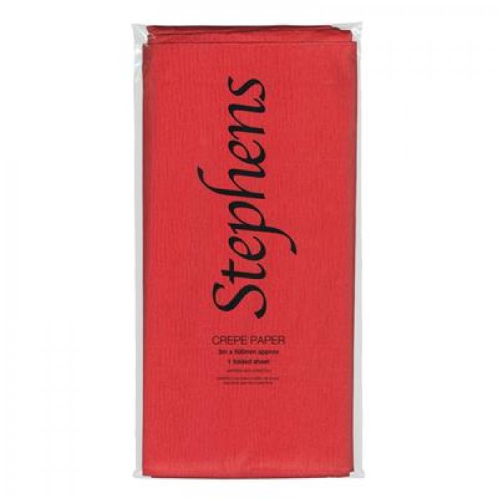 Stephens Crepe Red 40% Stretch 3m x 500mm 1 Sheet