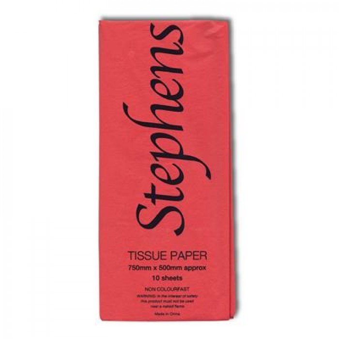 Stephens Tissue Red 750 x 500mm 10 Sheets