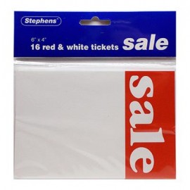 Stephens Ticket Board Red on White Sale 6 x 4 Pack 16