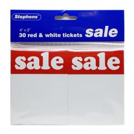 Stephens Ticket Board Red on White Sale 4 x 3 Pack 30