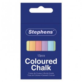 Coloured Chalk Pack of 12 Sticks