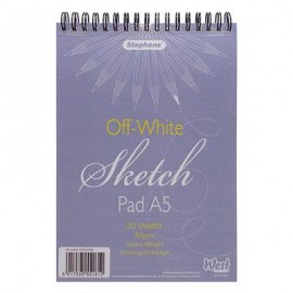 Stephens Off White Spiral Pad A5 155gsm
