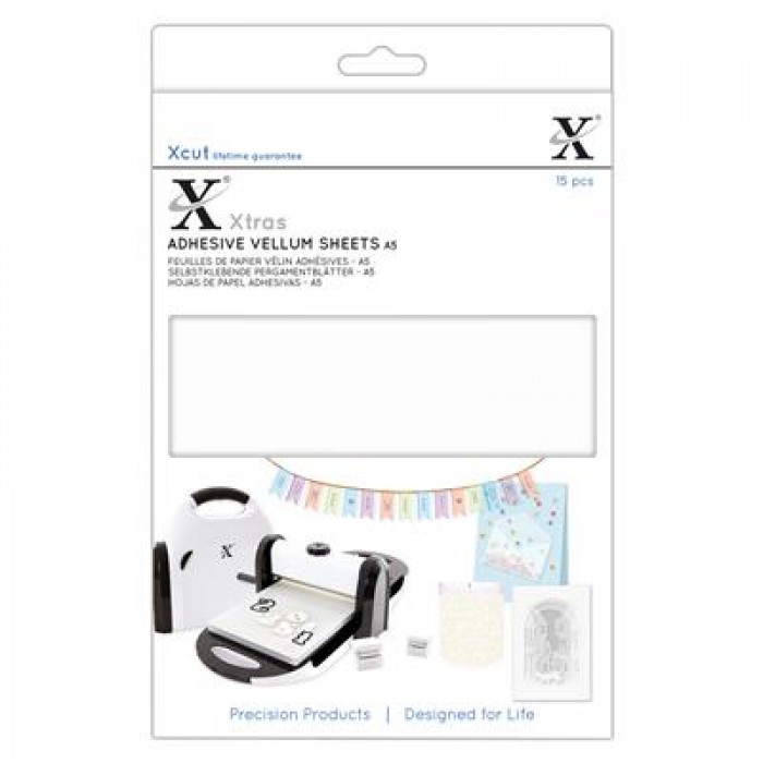 Xcut Xtras A5 Adhesive Vellum Sheets (15pcs) - White