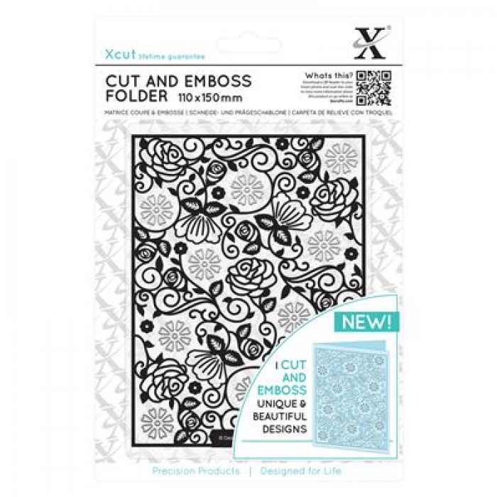 110 x 150mm Cut &amp; Emboss Folder - Floral Pattern