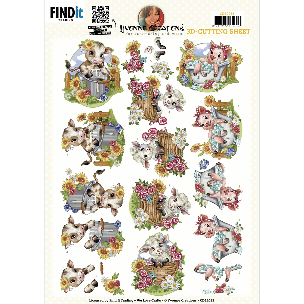 3D Cutting Sheet - Yvonne Creations - Happy Cow 3D Cutting Sheet - Yvonne Creations - Happy Cow