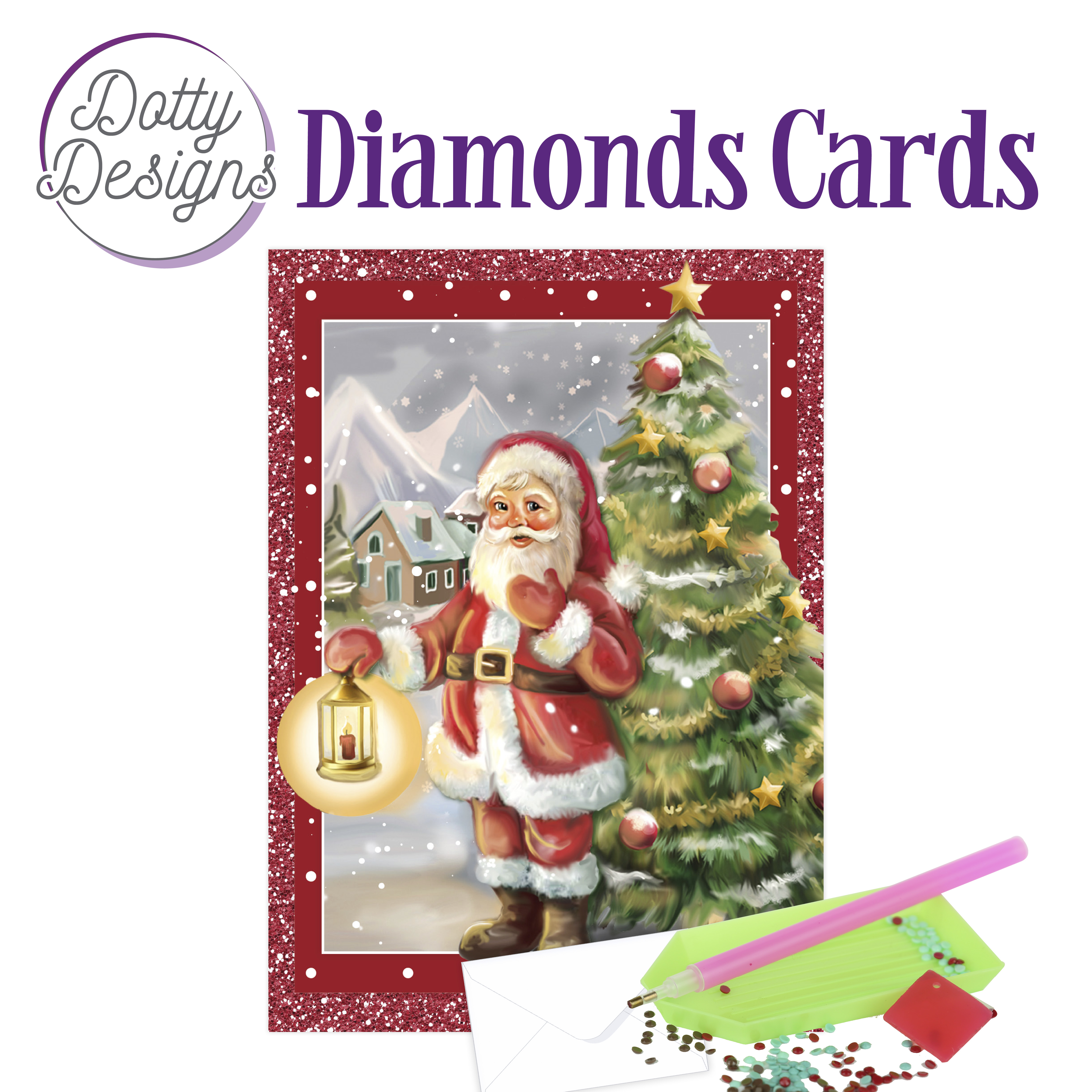 Dotty Designs Diamond Cards - Santa Claus with a Candle Dotty Designs Diamond Cards - Santa Claus with a Candle