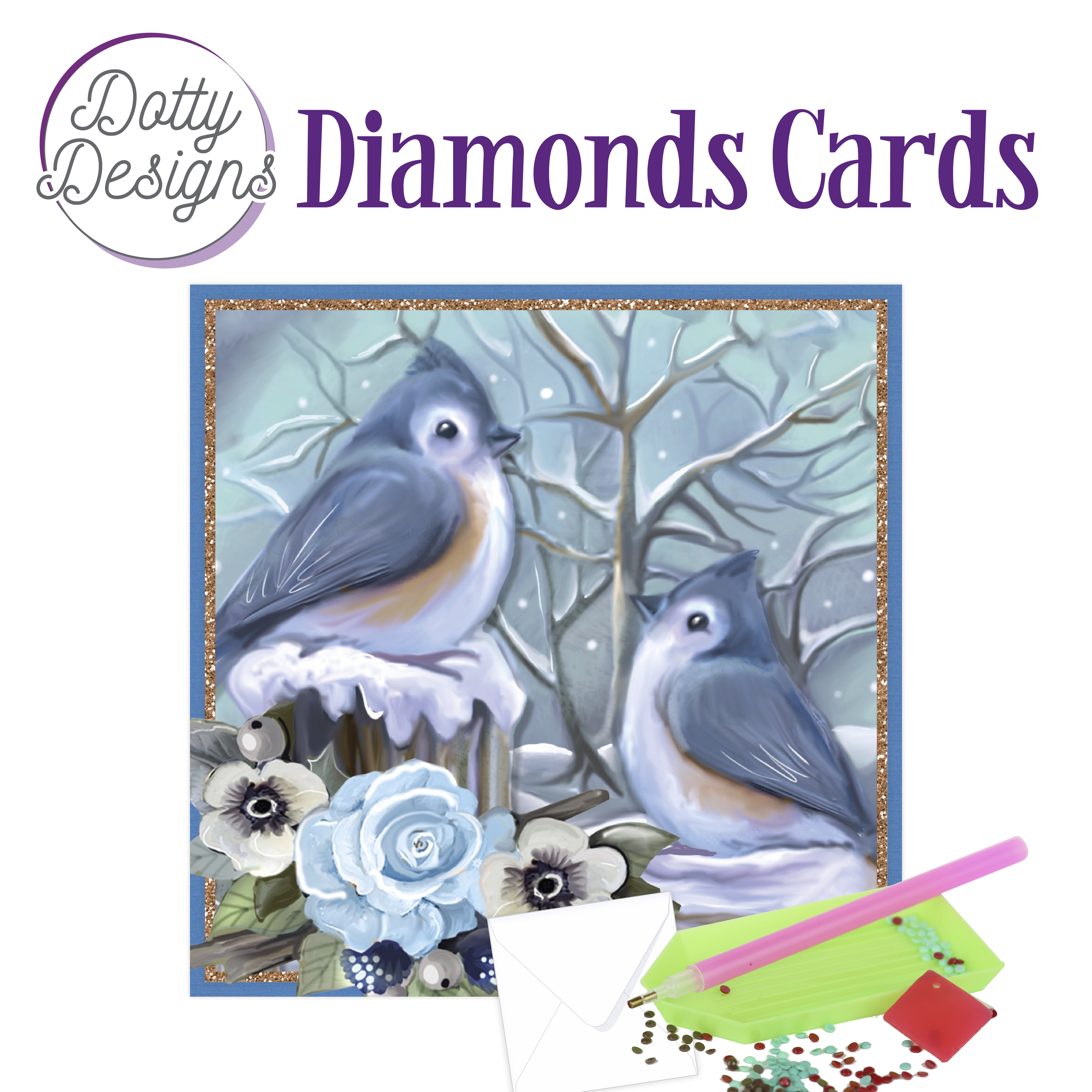 Dotty Designs Diamond Cards - Kingfishers in the snow Dotty Designs Diamond Cards - Kingfishers in the snow
