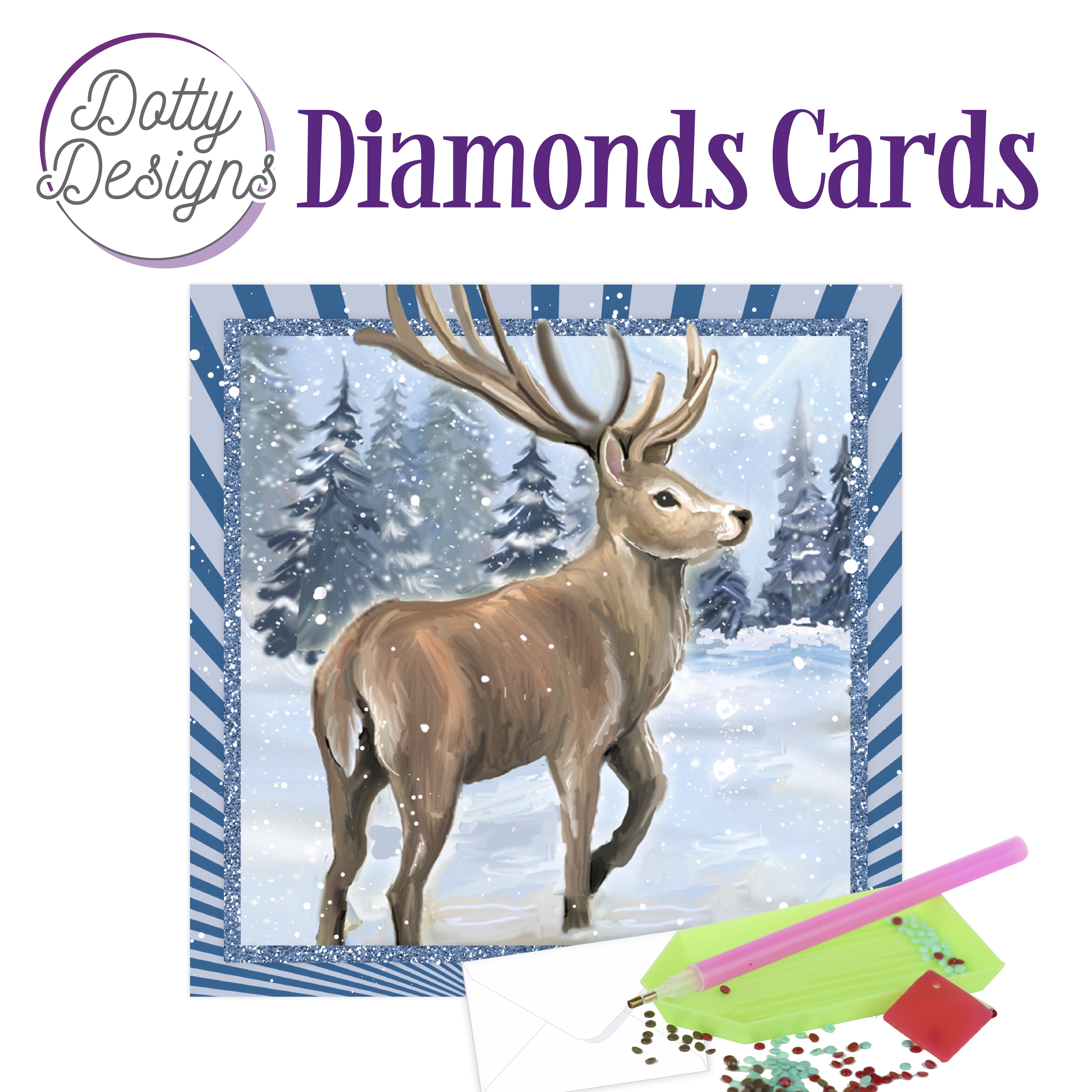 Dotty Designs Diamond Cards - Reindeer in the snow Dotty Designs Diamond Cards - Reindeer in the snow