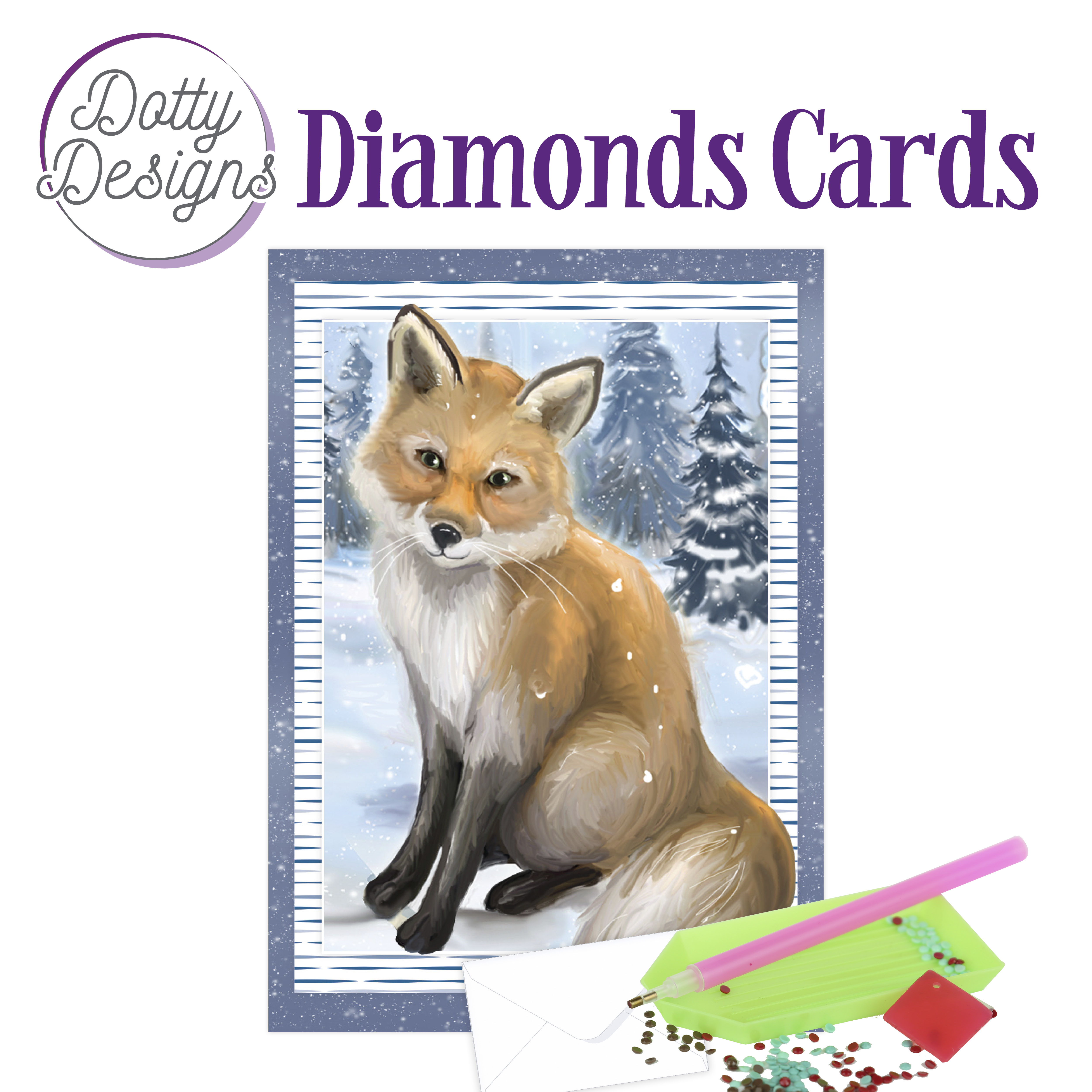 Dotty Designs Diamond Cards - Fox in the snow Dotty Designs Diamond Cards - Fox in the snow