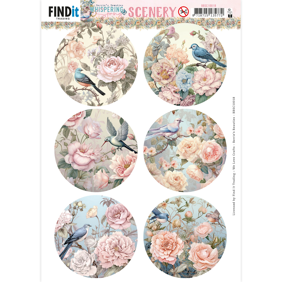 Push-Out Scenery - Berries Beauties - Fluisterende Lente - Vogels Rond Push-Out Scenery - Berries Beauties - Fluisterende Lente - Vogels Rond