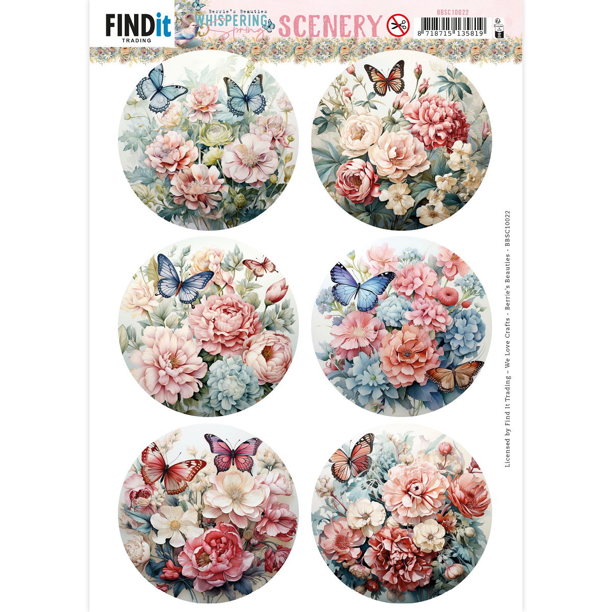 Push-Out Scenery - Berries Beauties - Fluisterende Lente - Vlinder Rond Push-Out Scenery - Berries Beauties - Fluisterende Lente - Vlinder Rond