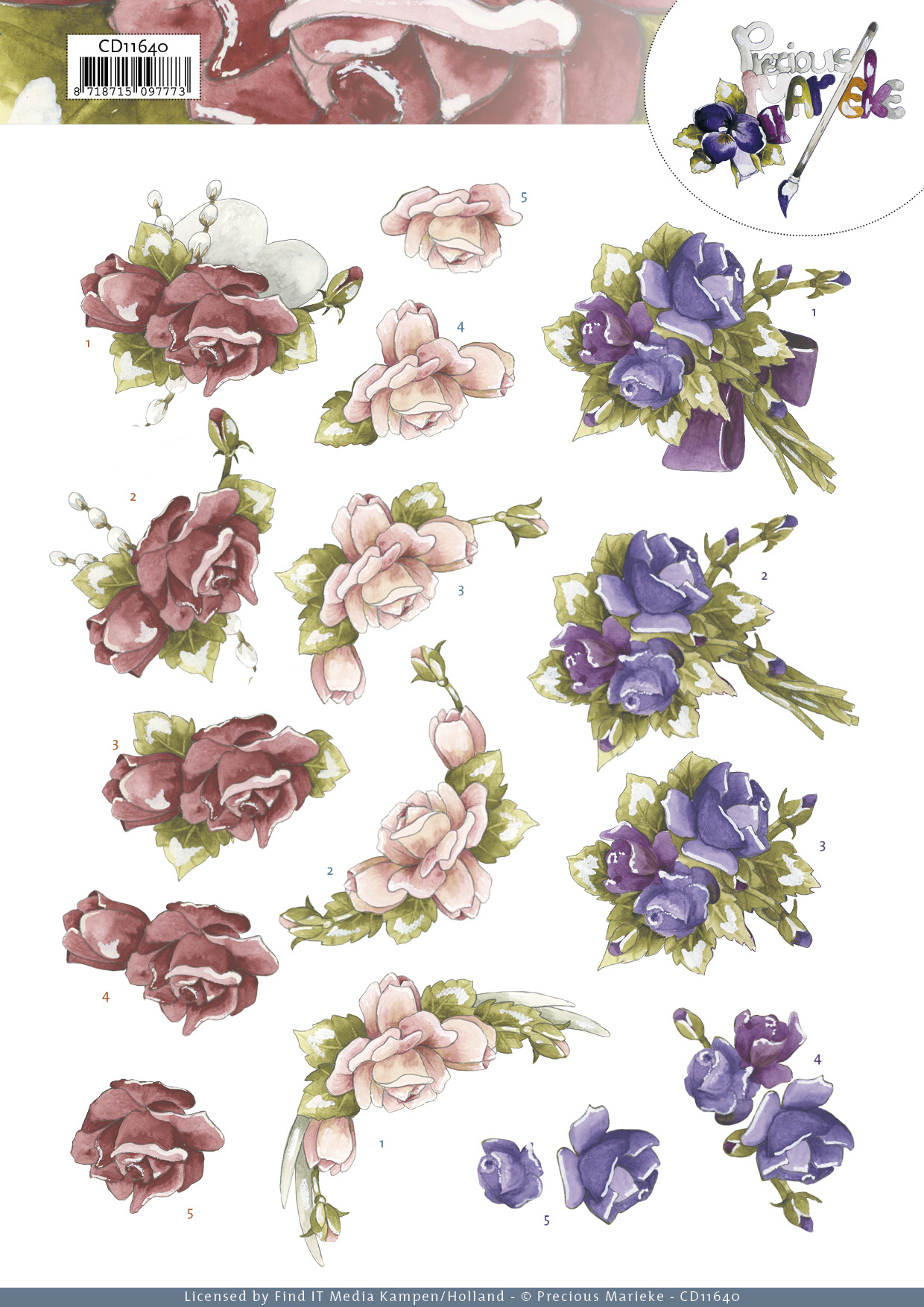 3D Cutting Sheet - Precious Marieke - Garden Flowers