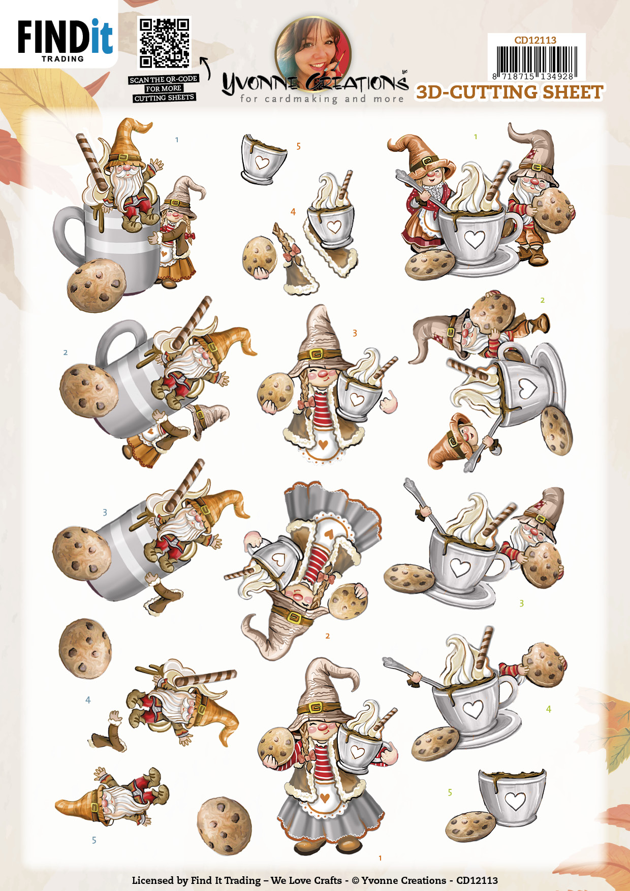 3D Cutting Sheet - Yvonne Creations - Gnomes Cookie