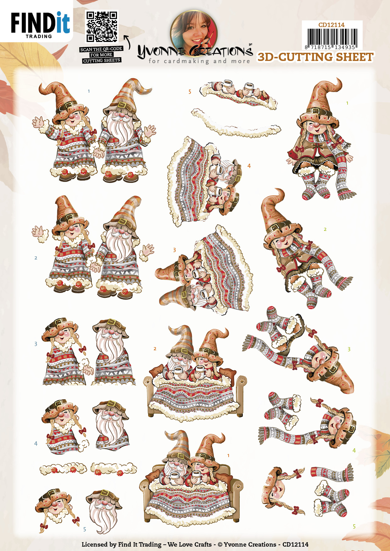 3D Cutting Sheet - Yvonne Creations - Gnomes Blanket