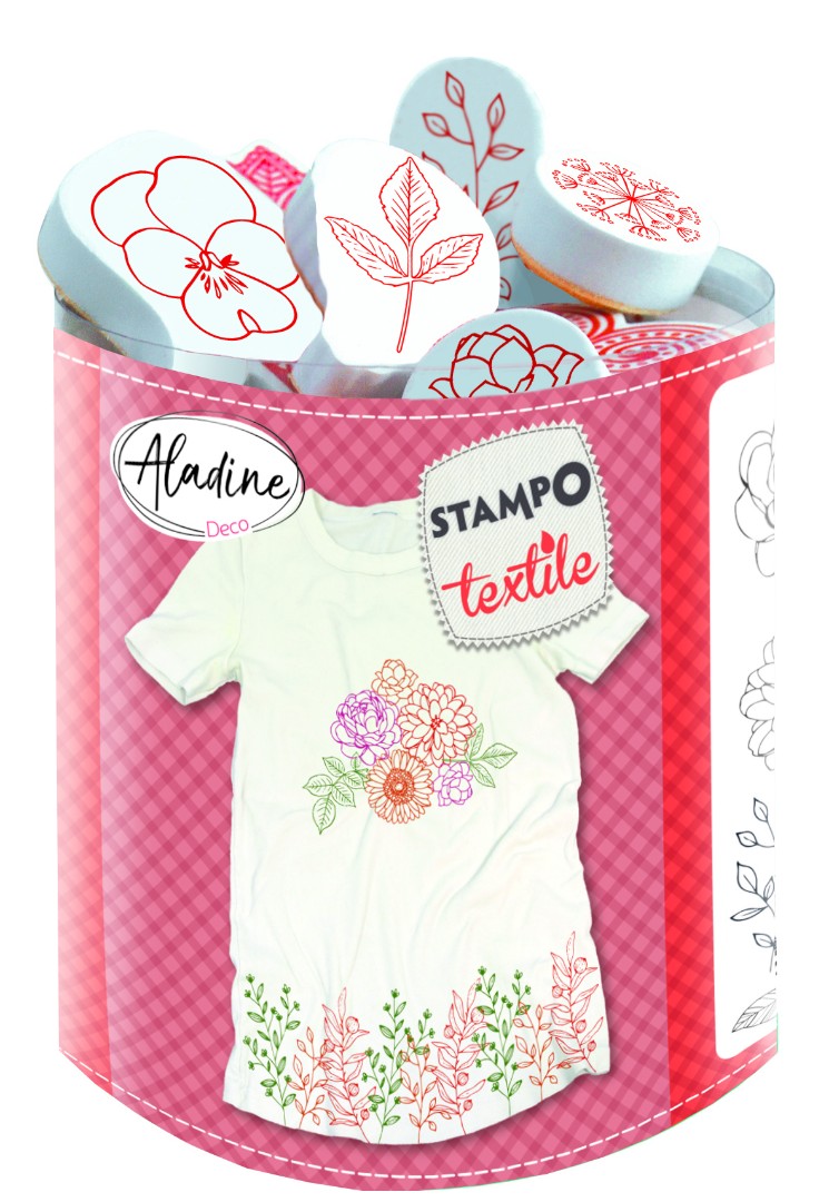 STAMPO TEXTILE FLEURS & FEUILLES