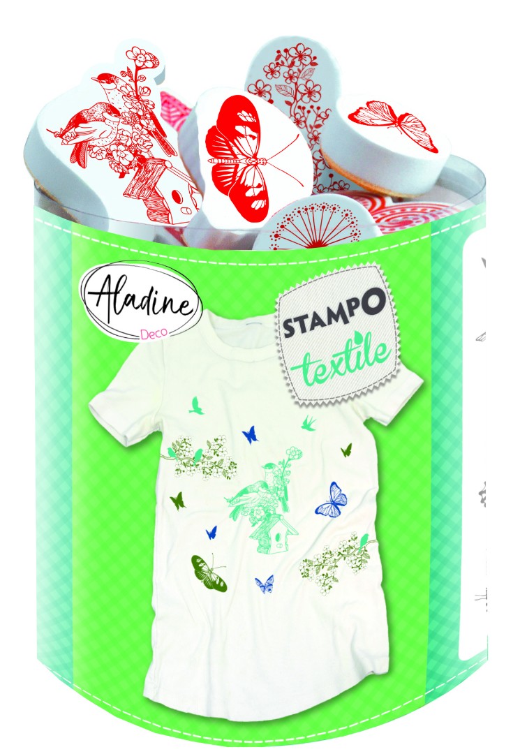 STAMPO TEXTILE OISEAUX & PAPILLONS
