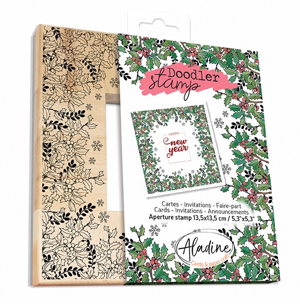 Wooden Doodler Stamp XMAS Holly Wooden Doodler Stamp XMAS Holly