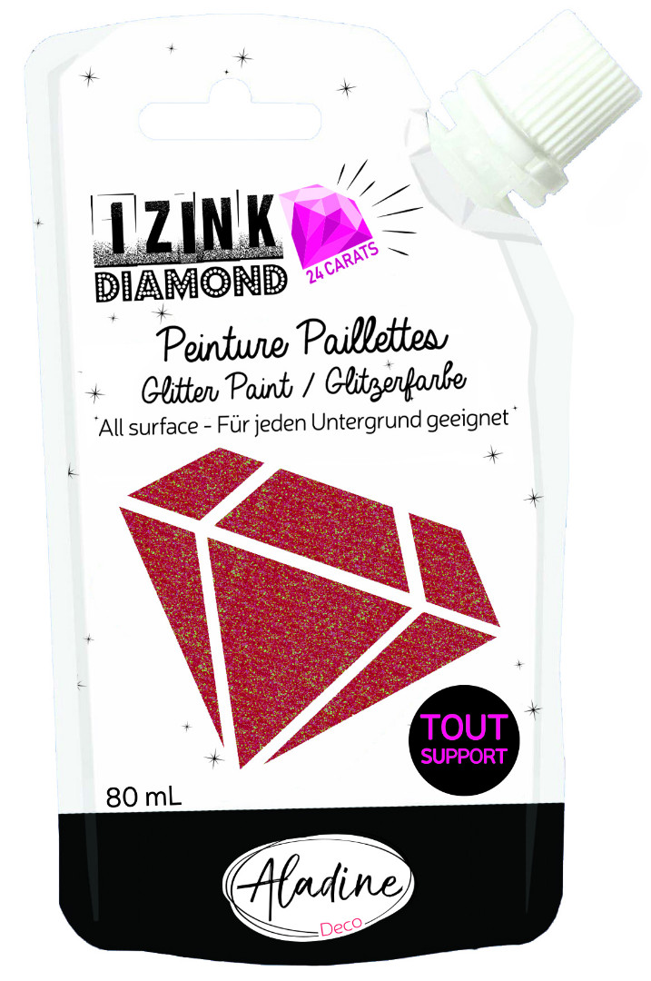 Rood 24 karaat Glitterverf Izink Diamond 