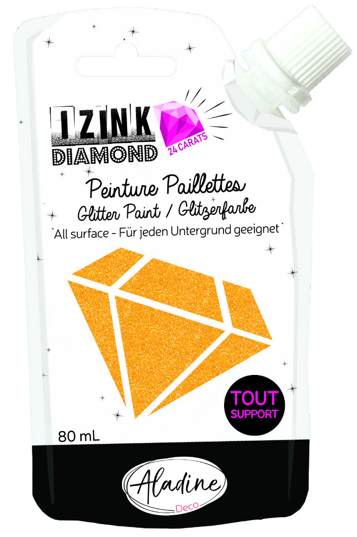 Oranje 24 karaat Glitterverf Izink Diamond 