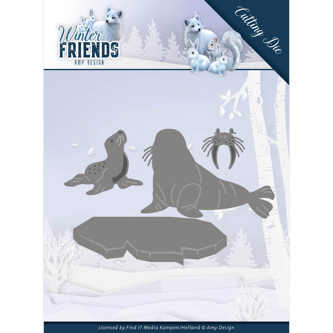 Walrus en Zeehond Poolvrienden Winter Friends - Snijmal (Die) van Amy Design Walrus en Zeehond Poolvrienden Winter Friends - Snijmal (Die) van Amy Design