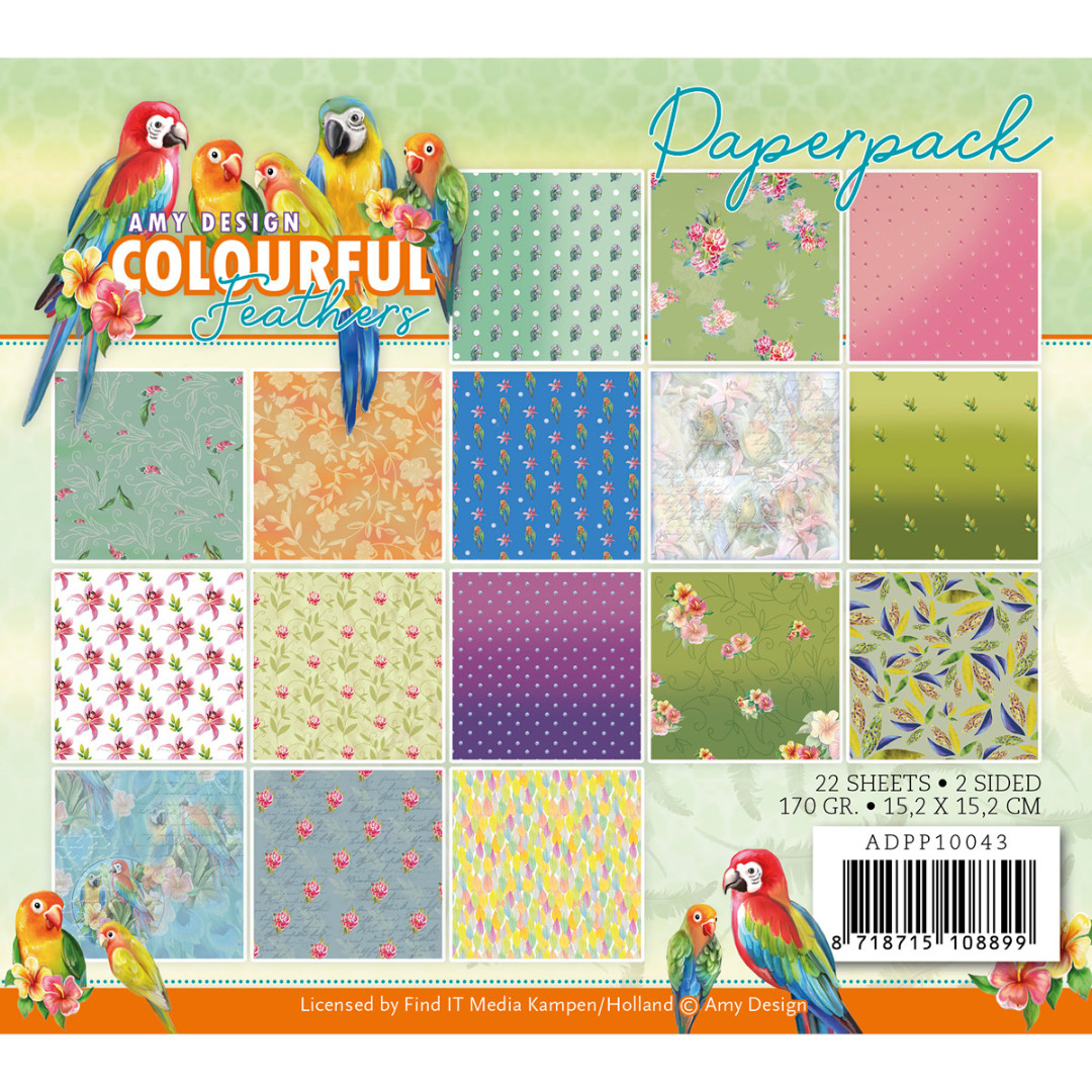 Paperpack - Amy Design - Colourful Feathers Paperpack - Amy Design - Colourful Feathers