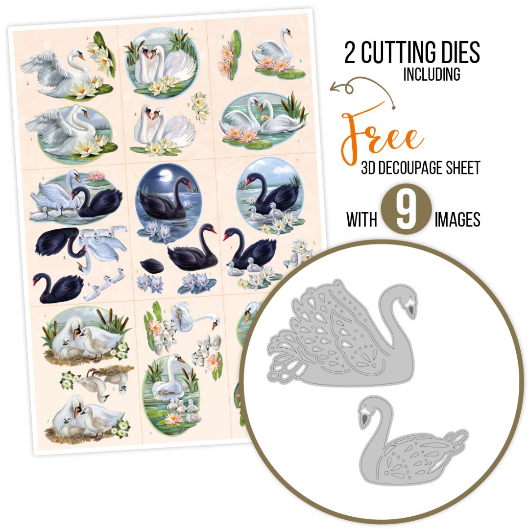 Amy Design - Actie set Swans + knipvel Amy Design - Actie set Swans + knipvel
