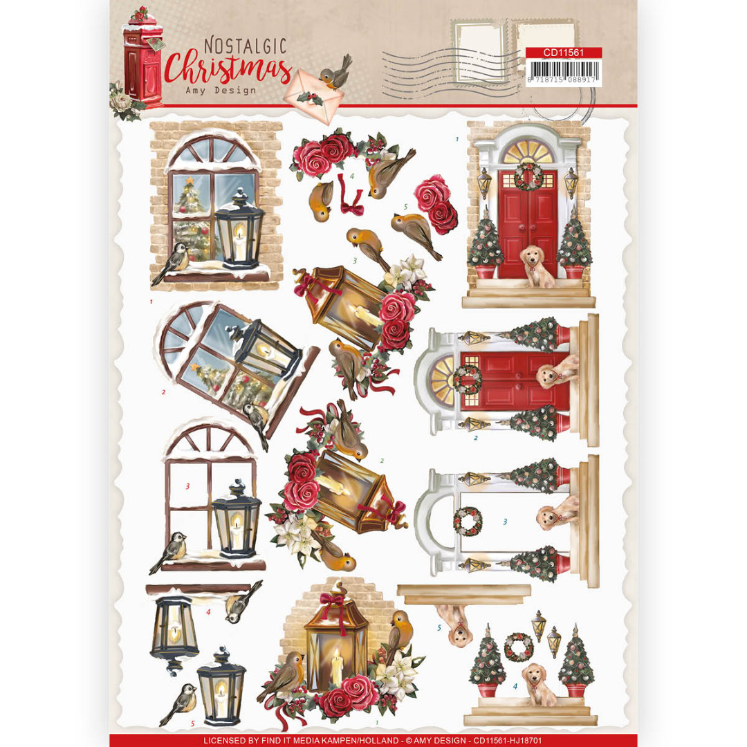 Warm Christmas Nostalgic Christmas 3D cutting sheet by Amy Design Warm Christmas Nostalgic Christmas 3D cutting sheet by Amy Design