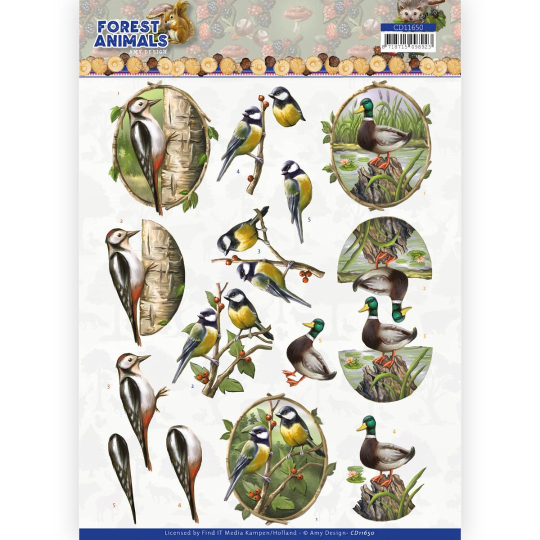 Woodpecker - 3D Cutting Sheet Forest Animals by Amy Design Woodpecker - 3D Cutting Sheet Forest Animals by Amy Design