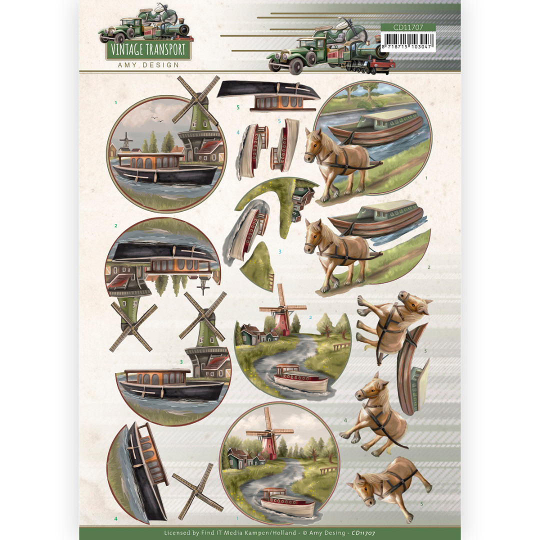 3D Cutting Sheet - Amy Design - Vintage Transport - Boat 3D Cutting Sheet - Amy Design - Vintage Transport - Boat
