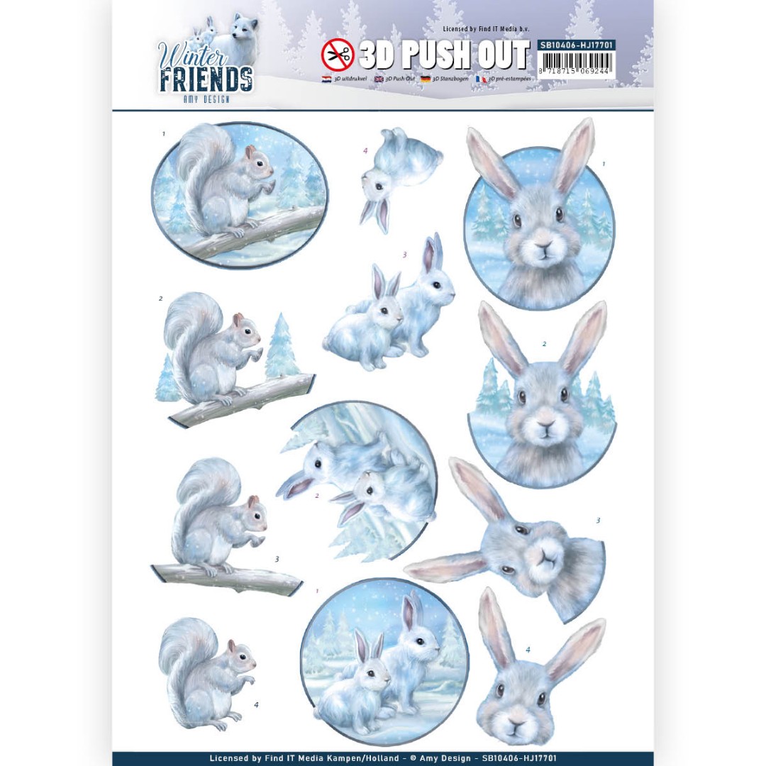 Arctische Vrienden Winter Friends - 3D-Uitdrukvel van Amy Design Arctische Vrienden Winter Friends - 3D-Uitdrukvel van Amy Design