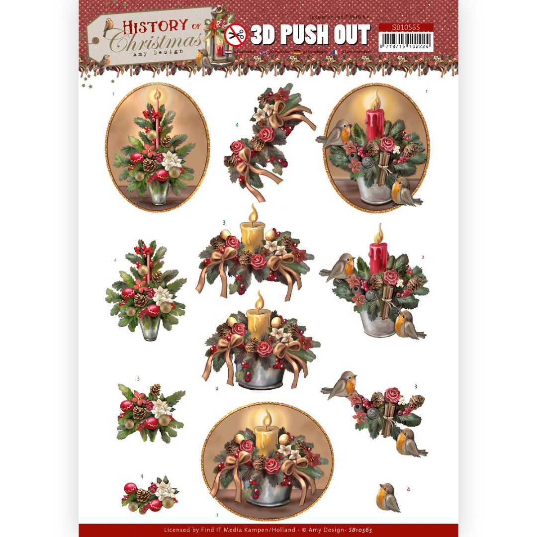 3D Push Out - Amy Design - History of Christmas - Christmas Candles 3D Push Out - Amy Design - History of Christmas - Christmas Candles